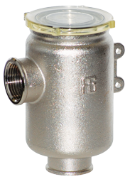 Messing-vernikkeld koelwaterfilter met RVS 316 zeef, 3/8", H=105mm, 1800l/u - 001160b 1 - 9001160B