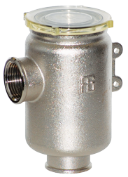 Messing-vernikkeld koelwaterfilter met RVS 316 zeef, 1", H=105mm, 49500l/u - 001160b 3 - 9001160E