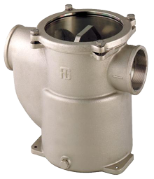 Brons-vernikkeld koelwaterfilter (robuust) met RVS 316 zeef, 1-1/2", H=193mm, 12800l/u - 001162g 72dpi - 9001162G