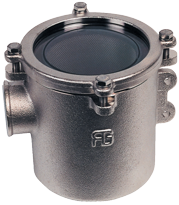 Brons-vernikkeld koelwaterfilter (robuust) met RVS 316 zeef, 1-1/2", H=178mm, 19100l/u - 001164g 72dpi - 9001164G