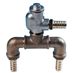 Messing-verchroomde beluchtingsset met EPDM-rubber afsluitkogel, slangaansluiting &Oslash;38mm - 001250 38 72dpi - 9001250/38
