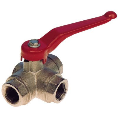 Messing-verchroomde 3-weg kogelkraan met dubbele uitloop T-Flow, 3/8" - 001551b 72dpi - 9001551B