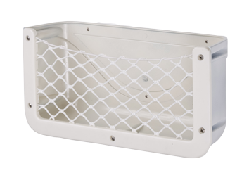 Kunststof opbergvak, wit, met zwart elastisch net, afm. 370x185x100mm - 015285 72dpi - 9015285