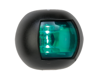 Positielantaarn groen, stuurboord, LED 12-24V, zwart polycarbonaat huis - 015511 72dp - 9015511