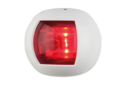 Positielantaarn rood, bakboord, LED 12-24V, wit polycarbonaat huis - 015520 72dp - 9015520