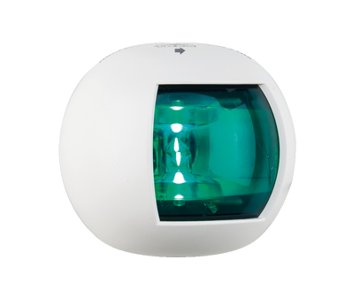Positielantaarn groen, stuurboord, LED 12-24V, wit polycarbonaat huis - 015521 72dp - 9015521