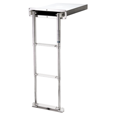 RVS telescopische zwemtrap in cassette, 3-treden met kunststof bekleed - 024340 72dpi - 9024340