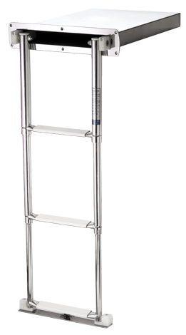RVS telescopische zwemtrap in cassette, 4-treden met kunststof bekleed - 024341 72dpi - 9024341