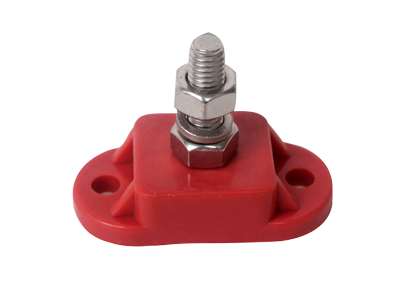 Ge&iuml;soleerde aansluitbout, tinnenplaat op ABS basis, 8mm, zwart - 025205 72dpi - 9025205