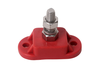Ge&iuml;soleerde aansluitbout, tinnenplaat op ABS basis, 10mm, zwart - 025206 72dpi - 9025206