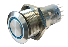 RVS Ring LED drukschakelaar, ON/OFF, 12V, boorgat &Oslash;16mm, inbouwdiepte 36mm, blauw LED - 025260 72dpi 13 - 9025260