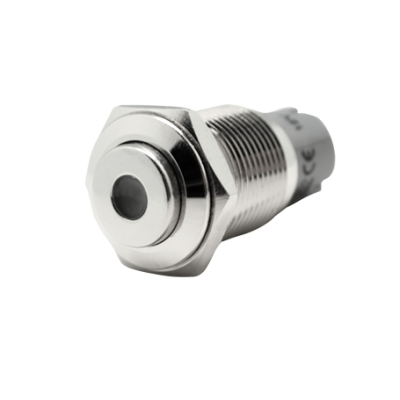 RVS Punt LED drukschakelaar, ON/OFF, 12V, boorgat &Oslash;16mm, inbouwdiepte 36mm, blauw LED - 025280 72dpi - 9025280