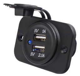 Waterdichte DC inbouw stopcontact met 2x USB ingangen (enkel) - 025320 1 72dpi - 9025320