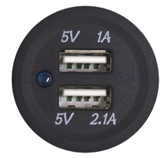 Waterdichte DC inbouw stopcontact met 2x USB ingangen (enkel) - 025320 4 72dpi - 9025320