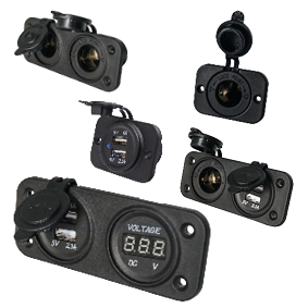 Waterdichte DC inbouw stopcontact, 1x 12V ingang & 2x USB (dubbel) - 025320samen 72dpi - 9025327