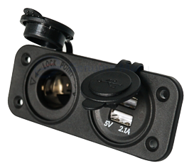 Waterdichte DC inbouw stopcontact, 1x 12V ingang & 2x USB (dubbel) - 025327 1 72dpi - 9025327