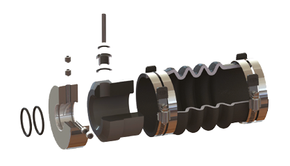 PSS Rubberbalg reducer, van 3" (&Oslash;76,2mm) naar 2-3/4" (&Oslash;69,9mm) - 036300234 72dpi - 9036300234