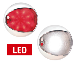 Hella Euroled TOUCH, 2-kleuren LED, wit / rood, 9-33V, wit huis, met dimmer, &Oslash;129,5mm - 041340 - 9041340