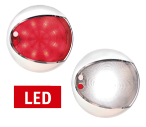Hella Euroled TOUCH, 2-kleuren LED, wit / rood, 9-33V, wit huis, met dimmer, &Oslash;129,5mm - 041340 - 9041340