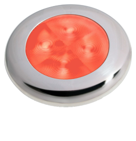 Hella Slim-Line ROUND Ori&euml;ntatieverlichting, rood, 12V LED, RVS gepolijste rand, &Oslash;72mm - 041343 - 9041343