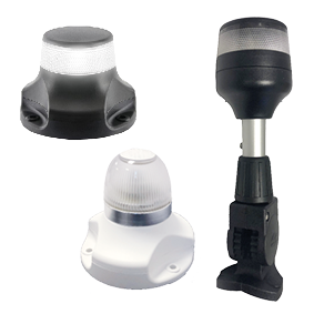 Hella NAVILED toplicht, wit-rondschijnend, 9-33V, 360&deg;, 2NM, zwart (klapbaar) op aluminium stang - 041350totaal 72dpi - 9041359