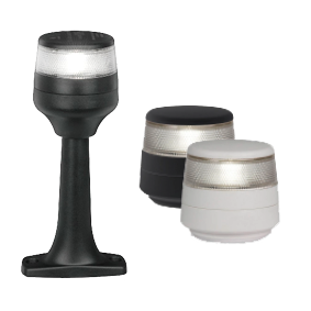 Hella wit rondschijnend toplicht NAVILED 360&deg; BSH -op voet zwart huis compact - 041364 totaal - 9041361