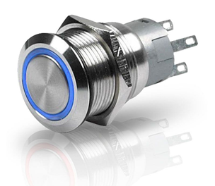 Hella Drukknop  blauw  LED 12Volt latching - 041476 72dpi - 9041476