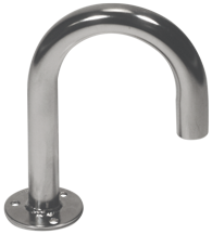 RVS gebogen kabeldoorvoer, H=145mm, B=115mm, &Oslash;voet=25mm, &Oslash;pijp=17x20mm - 048050 72dpi - 9048050