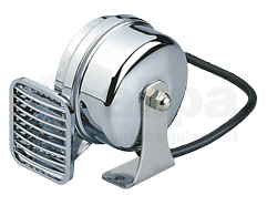 Messing verchroomde elektromagnetische scheepshoorn, 1-tonig, L=105mm, 12V, (108dB(A)-410Hz) - 05010 0 72dpi - 905010