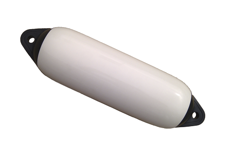 Fender model 'Orca', &Oslash;100mm, L=450mm, wit met zwarte kop (maat 1) opblaasbaar met kogelventiel - 059431 72dpi - 9059430