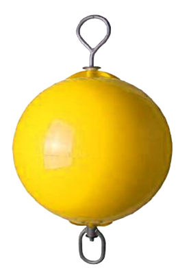 Ankerboei met doorlopende verzinkte nylon gelagerde stang met 2 ogen, &Oslash;500mm, L=860mm, geel (maat 2) - 059802 1 - 9059802