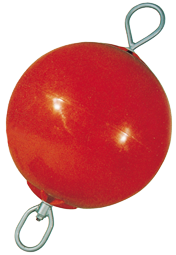 Ankerboei met doorlopende verzinkte nylon gelagerde stang met 2 ogen, &Oslash;400mm, L=760mm, rood (maat 1) - 059811 72dpi - 9059811