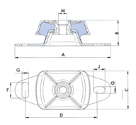 Flexibele motorsteun 'Medium', 75&deg; shore, stift M16, afm. 183x75x50mm, max. 400kg - 063275 s 01 72dpi - 9063275/S