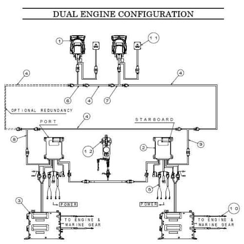 NHK MEC KE-4+ &Eacute;&eacute;nhandel twin motorbediening, outboard stijl (PTT), chrome (NM1051-00) - 064755 1 72dpi - 9064755