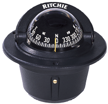 Ritchie Kompas model 'Explorer F-50', 12V, inbouwkompas, roos &Oslash;69,9mm/5&deg;, zwart - 067039 72dpi - 9067039