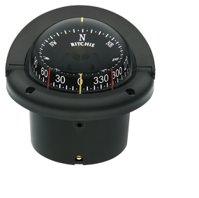 Ritchie Kompas model 'Helmsman', HF-743, 12V, inbouwkompas, roos &Oslash;95mm/5&deg;, zwart - 067078 72dpi - 9067078