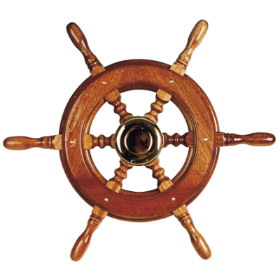 6-Spaaks stuurwiel 'Type-2' klassiek mahoniehouten stuur, adapter voor twee conussen, &Oslash;370mm - 068237 72dpi - 9068237