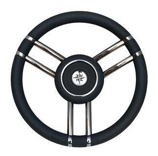 3-Dubbelspaaks stuurwiel type 28", zwart, met polurethaan rand, &Oslash;=350mm - 068730 72dpi - 9068730