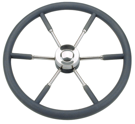 6-Spaaks stuurwiel 'Type 9' RVS met zwarte P.U. rand, &Oslash;450mm - 068945 72dpi 1 - 9068945