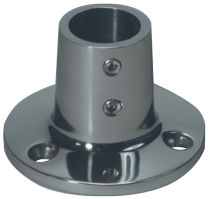 RVS Railingsteun 90&deg;, &Oslash;22,25mm met ronde voet &Oslash;66,7mm - 072105 72dpi - 9072105