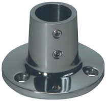 RVS Railingsteun 90&deg;, &Oslash;25,4mm met ronde voet &Oslash;71mm - 072106 72dpi - 9072106