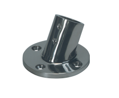 RVS Railingsteun 60&deg;, &Oslash;25,4mm met ronde voet &Oslash;71mm - 072116 72dpi - 9072116