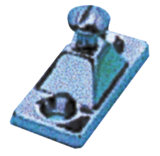 RVS Buiskap beslag zijmontage, voetplaat 51x22,25mm, schroefmaat &Oslash;6,3mm - 072165 72dpi - 9072165