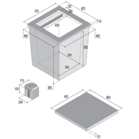 Inbouwkoelkastje model 'C40L', 40l, 12/24V, vermogen 31W/h, externe compressor - 075506tek 72dpi - 9075506