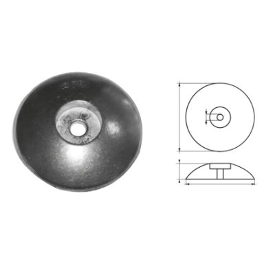 Aluminium ronde roerblad-anode, &Oslash;110mm - 077899 7 - 9077191