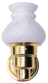 Koper interieurlamp, halogeen, wandmontage, 12V/10W, basis &Oslash;70mm, glas &Oslash;90mm, H=175mm - 078356 72dpi - 9078356