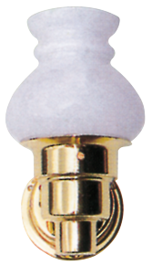 Koper interieurlamp, halogeen, wandmontage, 12V/10W, basis &Oslash;70mm, glas &Oslash;90mm, H=175mm - 078356 72dpi - 9078356