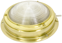 Messing Kajuitlamp met geribde lens, 12V/8W, A=110mm, B= 70mm, met ventilatie & schakelaar - 078363 01 72dpi - 9078363