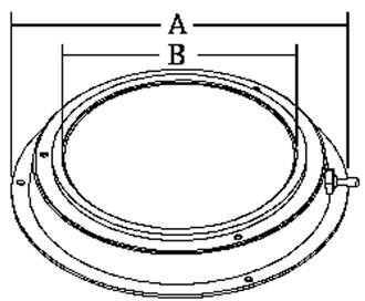 Messing Kajuitlamp met geribde lens, 12V/8W, A=110mm, B= 70mm, met ventilatie & schakelaar - 078363 02 72dpi - 9078363