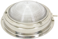 Messing Kajuitlamp met geribde lens, 12V/8W, A=110mm, B= 70mm, met ventilatie & schakelaar - 078363 72dpi - 9078363